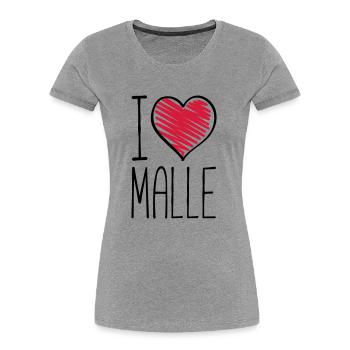 i love malle - Frauen Premium Bio T-Shirt - Grau meliert - Vorne - Mia (176cm)