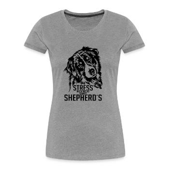 AUSTRALIAN SHEPHERD stress mich nicht Wilsigns - Frauen Premium Bio T-Shirt - Grau meliert - Vorne - Mia (176cm)