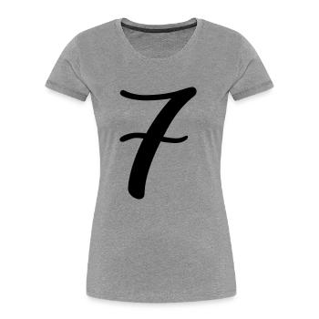 7 - Frauen Premium Bio T-Shirt - Grau meliert - Vorne - Mia (176cm)