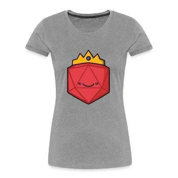 Dice Reine - T-shirt bio Premium Femme - gris chiné - Devant - Mia (176cm)