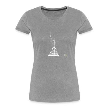 Hermannsdenkmal peace hell - Frauen Premium Bio T-Shirt - Grau meliert - Vorne - Mia (176cm)