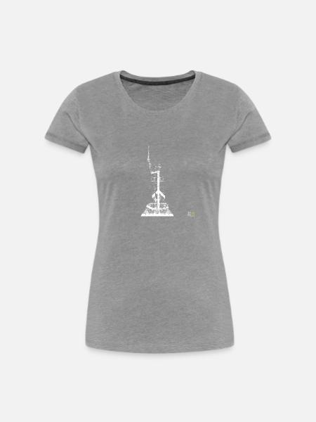 Hermannsdenkmal peace hell - Frauen Premium Bio T-Shirt - Grau meliert
