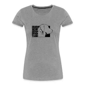 Profil de chien courant lituanien Chiens de chasse Chiens Wilsigns - T-shirt bio Premium Femme - gris chiné - Devant - Mia (176cm)