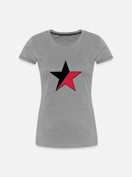Etoile anarchiste - T-shirt bio Premium Femme - gris chiné