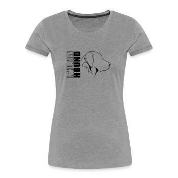 Profil de chien courant lituanien Chiens de chasse Chiens Wilsigns - T-shirt bio Premium Femme - gris chiné - Devant - Mia (176cm)