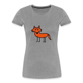 Fuchs - V2 - Frauen Premium Bio T-Shirt - Grau meliert - Vorne - Mia (176cm)