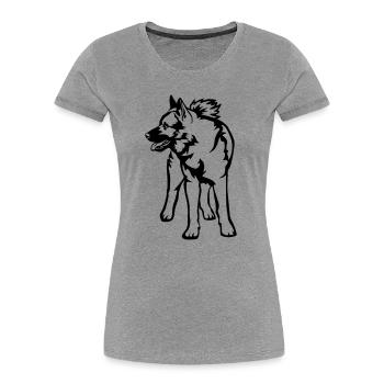 Norwegischer Elchhund - Frauen Premium Bio T-Shirt - Grau meliert - Vorne - Mia (176cm)