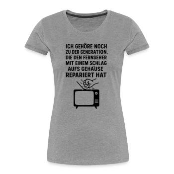 Generation Television TV Repair - Women's Premium Organic T-Shirt - heather grey - Front - Mia (176cm)