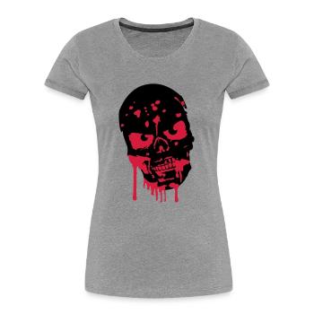Skull Head skull blood zombie - Women's Premium Organic T-Shirt - heather grey - Front - Mia (176cm)