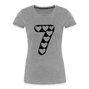 7 love heart tattoo 055 - T-shirt bio Premium Femme - gris chiné - Devant - Mia (176cm)
