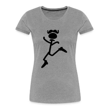 Lustige Haar Junge Tänzer - Frauen Premium Bio T-Shirt - Grau meliert - Vorne - Mia (176cm)