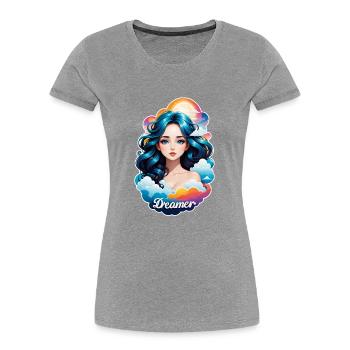 Träumer - Träumer - Träumer - Traum - Tagtraum - Frauen Premium Bio T-Shirt - Grau meliert - Vorne - Mia (176cm)