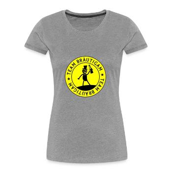 Hochzeit Bräutigam Team - Frauen Premium Bio T-Shirt - Grau meliert - Vorne - Mia (176cm)
