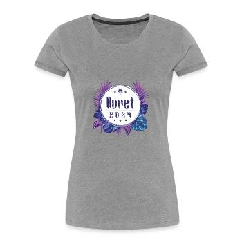 Lloret De Mar 2024 - Frauen Premium Bio T-Shirt - Grau meliert - Vorne - Mia (176cm)