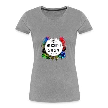 Mexico 2024 Colorful - Women's Premium Organic T-Shirt - heather grey - Front - Mia (176cm)