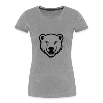 polar bear head polar bear - Women's Premium Organic T-Shirt - heather grey - Front - Mia (176cm)