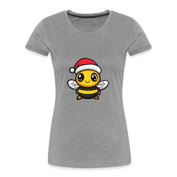 Biene Weihnachten Christmas - Frauen Premium Bio T-Shirt - Grau meliert - Vorne - Mia (176cm)