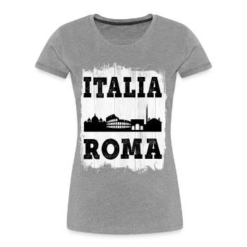 Rom Roma Italien Stadt Skyline Sommer Heimat Liebe - Frauen Premium Bio T-Shirt - Grau meliert - Vorne - Mia (176cm)