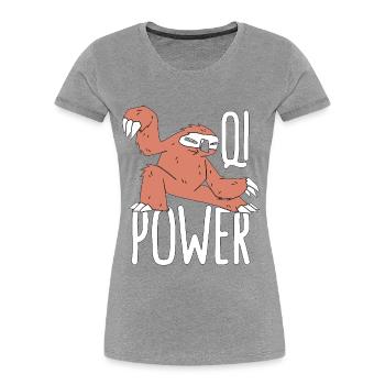 Tai Chi Qi Power Martial Arts Taiji Tai Chi Lover - Frauen Premium Bio T-Shirt - Grau meliert - Vorne - Mia (176cm)