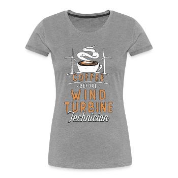 Wind Turbine Tech Coffee Windmill Coffee Lover - Frauen Premium Bio T-Shirt - Grau meliert - Vorne - Mia (176cm)