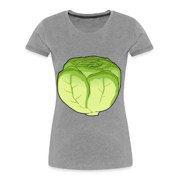 Laitue Salade Chou Tête De Chou Légume Cuisine - T-shirt bio Premium Femme - gris chiné - Devant - Mia (176cm)