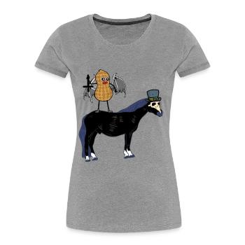 Halloween Vampire Peanut Horse Horse Nut - Women's Premium Organic T-Shirt - heather grey - Front - Mia (176cm)