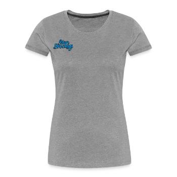 Saarbrooklyn - Das Original aus Saarbrücken - Frauen Premium Bio T-Shirt - Grau meliert - Vorne - Mia (176cm)