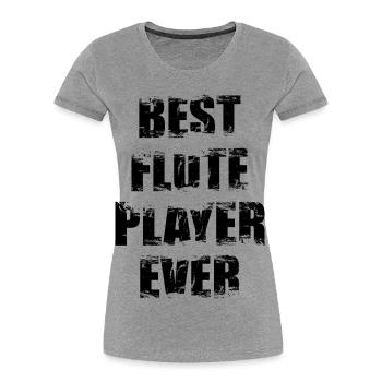 Flûtiste - T-shirt bio Premium Femme - gris chiné - Devant - Mia (176cm)