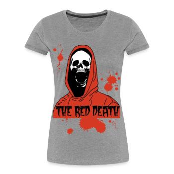 La mort rouge - T-shirt bio Premium Femme - gris chiné - Devant - Mia (176cm)