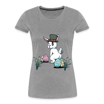 Easter Bunny Easter Easter Festival Easter Eggs Nest Child - Women's Premium Organic T-Shirt - heather grey - Front - Mia (176cm)
