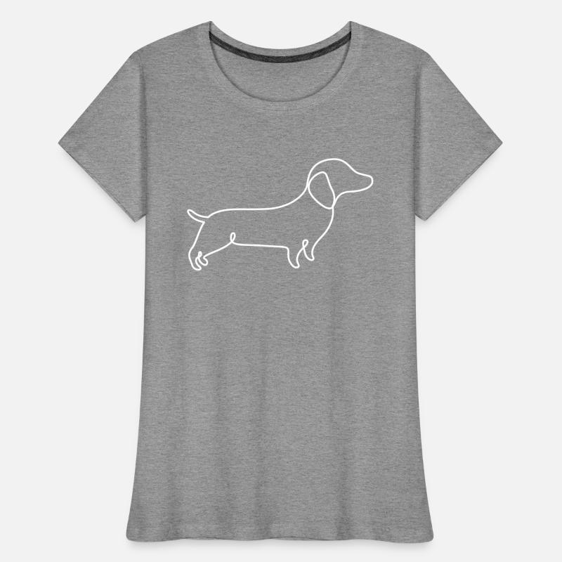 Conception à ligne unique - Teckel T-shirt bio Premium Femme