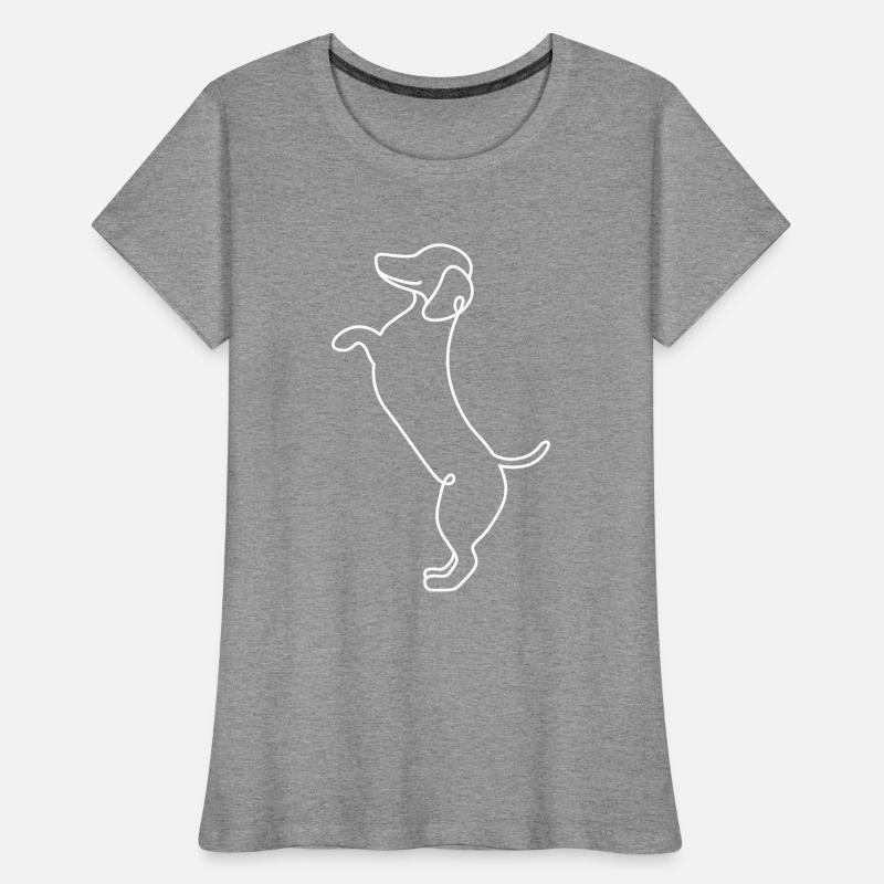 Conception à ligne unique - Teckel T-shirt bio Premium Femme