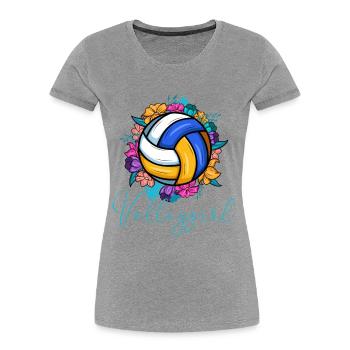Volleygirl Beach Volleyball - Women's Premium Organic T-Shirt - heather grey - Front - Mia (176cm)