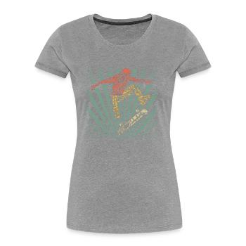 Skater Skateboarding Helm Skateboard - Frauen Premium Bio T-Shirt - Grau meliert - Vorne - Mia (176cm)