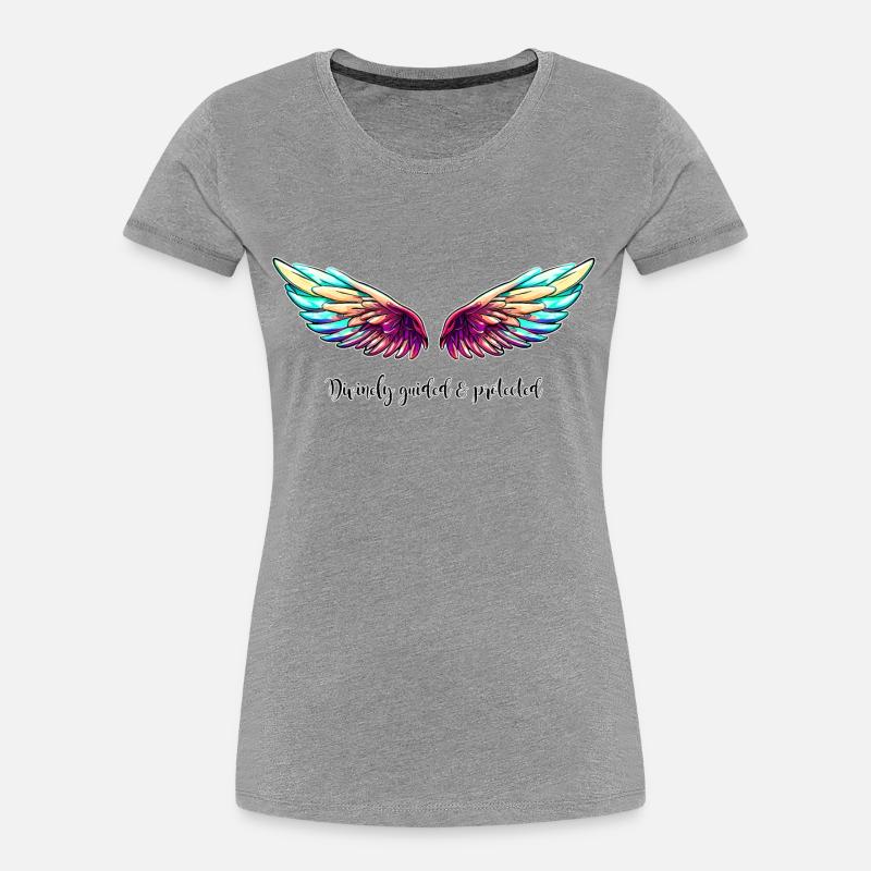DIVINEMENT GUIDÉ & PROTÉGÉ - Piano à queue - T-shirt bio Premium Femme - gris chiné