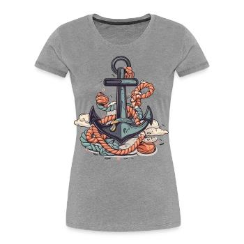 rafting, canotage, montagne, navigation de plaisance - T-shirt bio Premium Femme - gris chiné - Devant - Mia (176cm)
