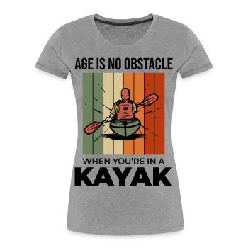 kayaking Gradma Kayak Canoe Kayaker Funny - Women's Premium Organic T-Shirt - heather grey - Front - Mia (176cm)