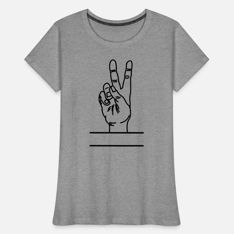Textraum mit Handgeste Frieden Frauen Premium Bio T-Shirt