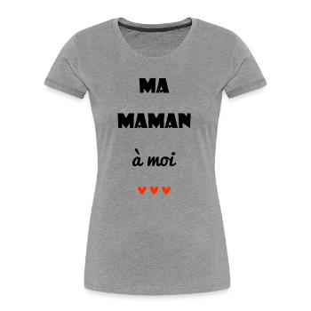 HERZLICHEN GLÜCKWUNSCH ZUM GEBURTSTAG. HERZ. ALLES GUTE ZUM MUTTERTAG. MAMA. PARTEI - Frauen Premium Bio T-Shirt - Grau meliert - Vorne - Mia (176cm)