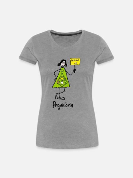 Projektorin - Frauen Premium Bio T-Shirt - Grau meliert