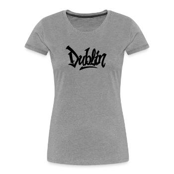 Dublin - Frauen Premium Bio T-Shirt - Grau meliert - Vorne - Mia (176cm)