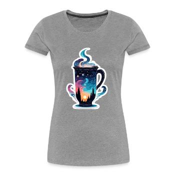 Silhouette / Forest / Portrait / Trees / Mug - Women's Premium Organic T-Shirt - heather grey - Front - Mia (176cm)