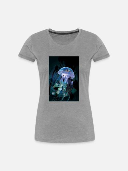 Das Floß - Frauen Premium Bio T-Shirt - Grau meliert