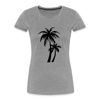 Palme - Frauen Premium Bio T-Shirt - Grau meliert - Vorne - Mia (176cm)