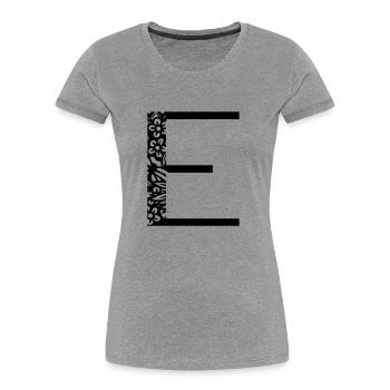 Buchstabe E - Frauen Premium Bio T-Shirt - Grau meliert - Vorne - Mia (176cm)