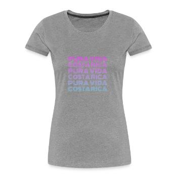 Pura Vida Costa Rica - Frauen Premium Bio T-Shirt - Grau meliert - Vorne - Mia (176cm)