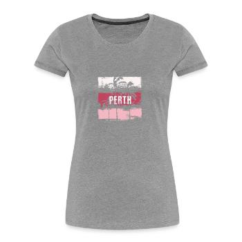 Perth Australien Urlaub Souvenir Zusammenfassung - Frauen Premium Bio T-Shirt - Grau meliert - Vorne - Mia (176cm)