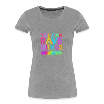 Rave Raver Techno music Techno bass Mischpult - Frauen Premium Bio T-Shirt - Grau meliert - Vorne - Mia (176cm)