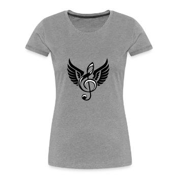 Clef Wings Symbol - Women's Premium Organic T-Shirt - heather grey - Front - Mia (176cm)