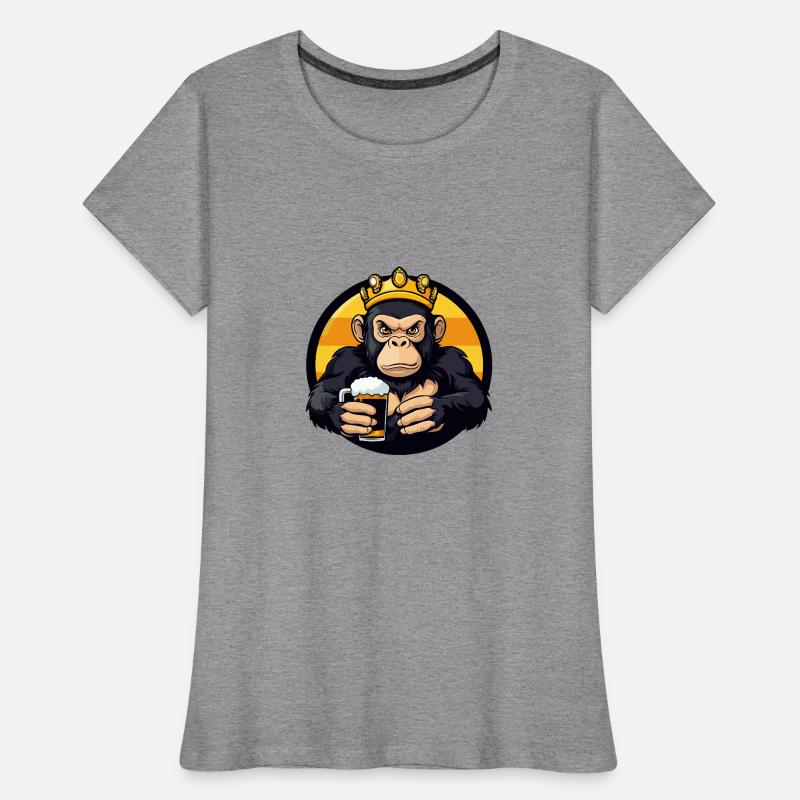Affe Bier Comic Frauen Premium Bio T-Shirt